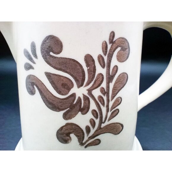 Pfaltzgraff Village Creamer Milk Pitcher Handle Brown Floral Design Vintage 4.5" - Picture 3 of 16